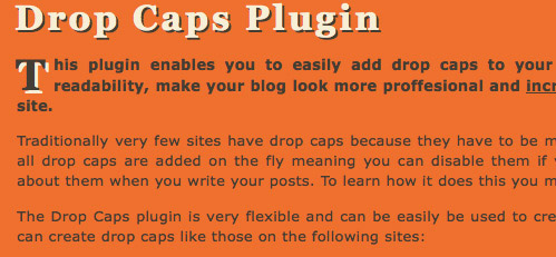 Drop Caps wp plugin preview