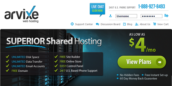 arvixe web hosting