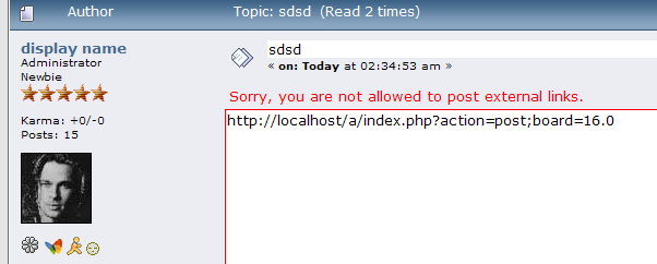 stop smf forum link spamming