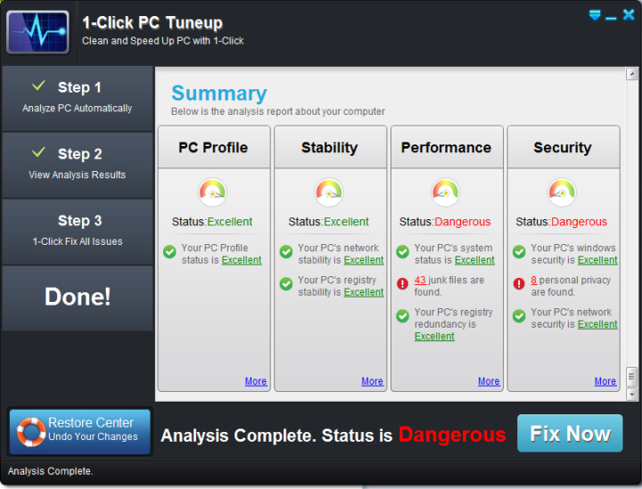 1-click pc tuneup software