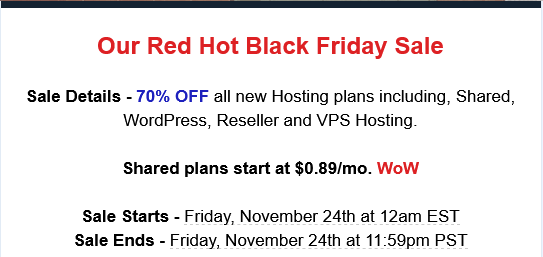 fast web host black Friday 2017 hosting deal