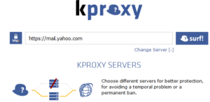Kproxy lets you get into yahoo services