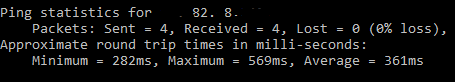 unmanaged VPS SSD server ping testing