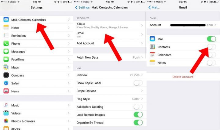 Gmail contacts for iOS