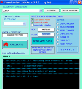 Universal huawei modem unlocker