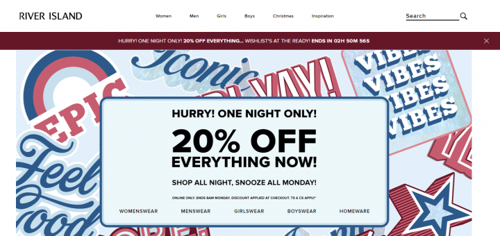 River Island online shopping site