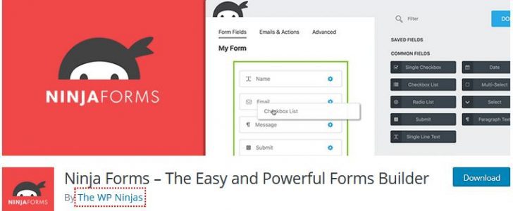 WP Ninja form builder plugin