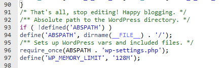 edit wp-config