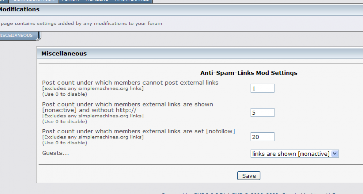 stop external links posting