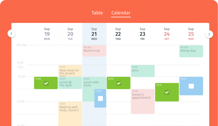 Table Calendar