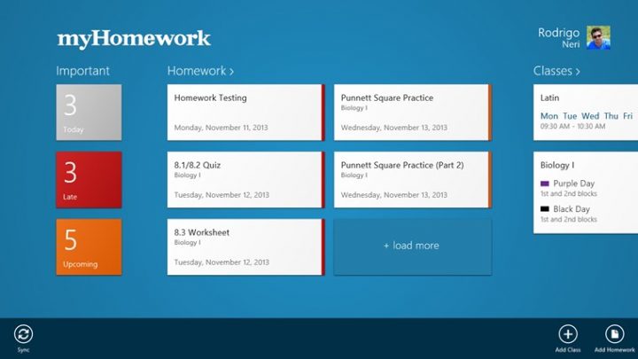 My homework app