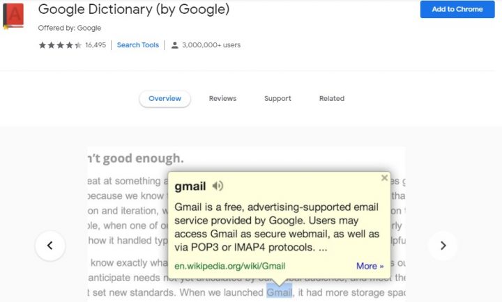 Google dictionary