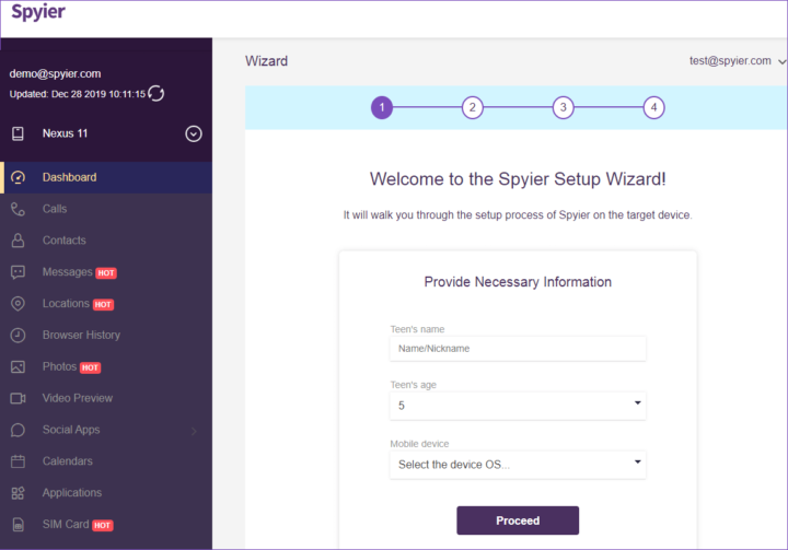 Select and sync the devices with Spyier