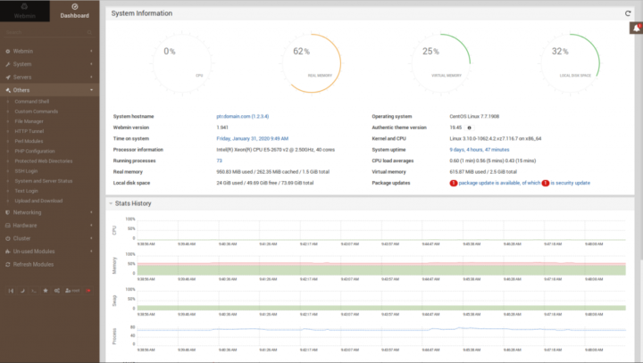 Webmin VPS Server Management Tool