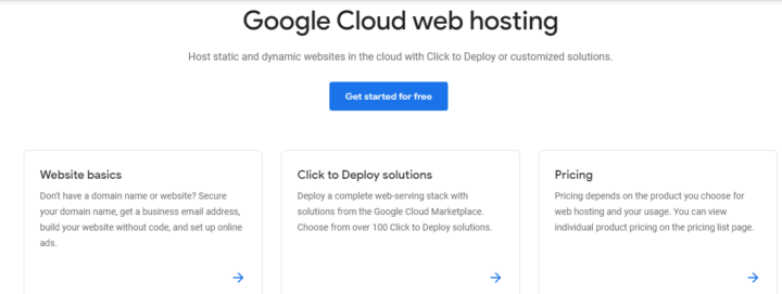 Google Cloud Web Hosting