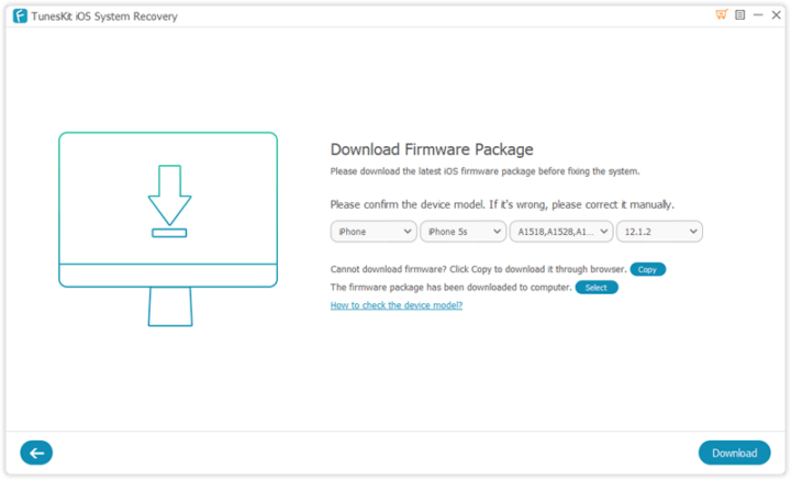 TunesKit iOS System Recovery Firmware