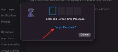 click on Forgot Passcode