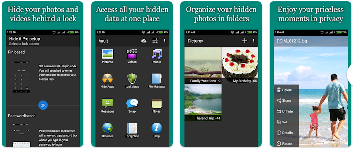 Hide Photos Videos and Apps