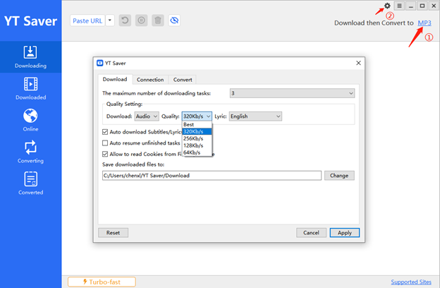 choose the output format