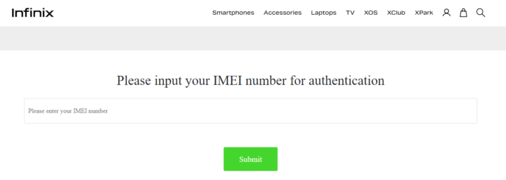 Infinix IMEI Authentication