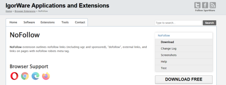 NoFollow DoFollow browser Addon