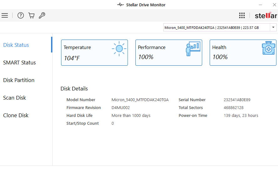 Stellar Data Recovery Drive Monitor