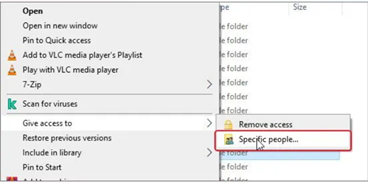 Give access to > Specific People