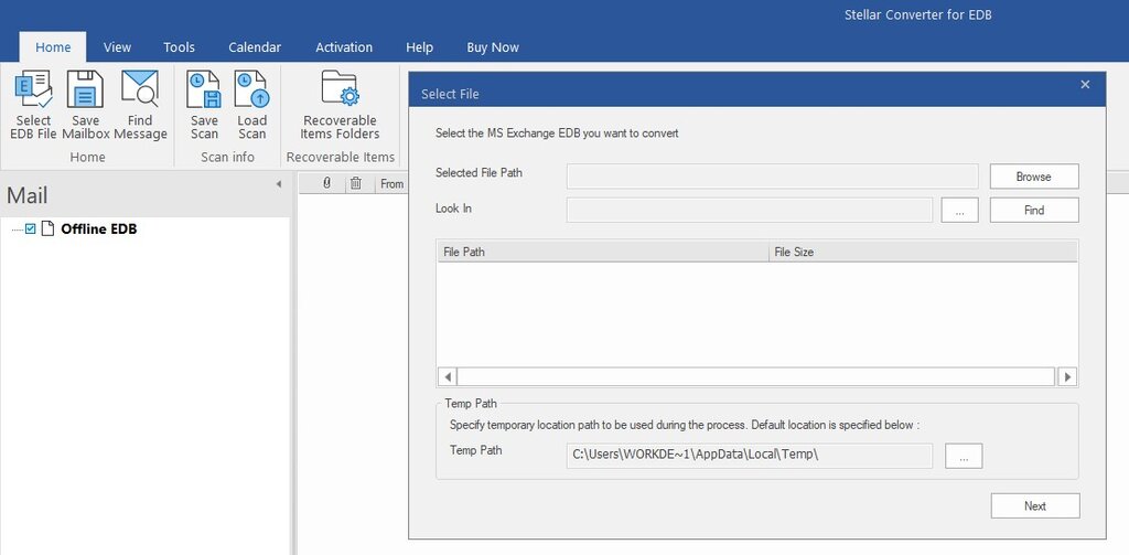 Stellar EDB to PST conversion software