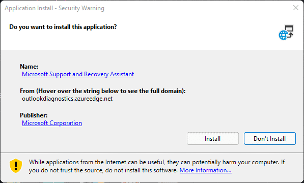 install the Microsoft Support and Recovery Assistant