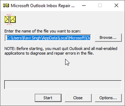 click on the Start button