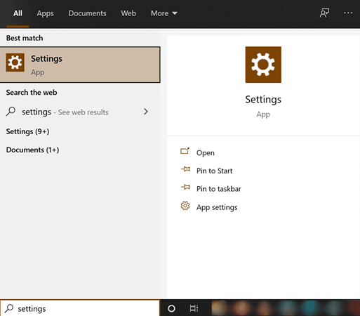 locate settings