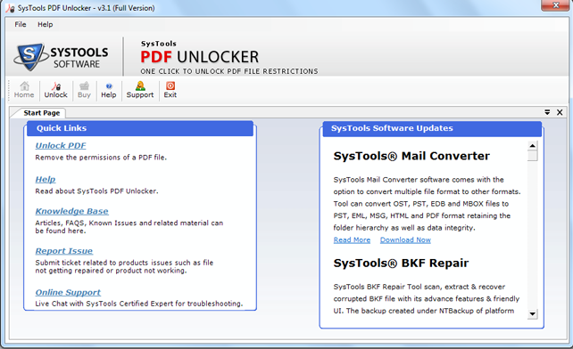 SysTools PDF Unlocker Software